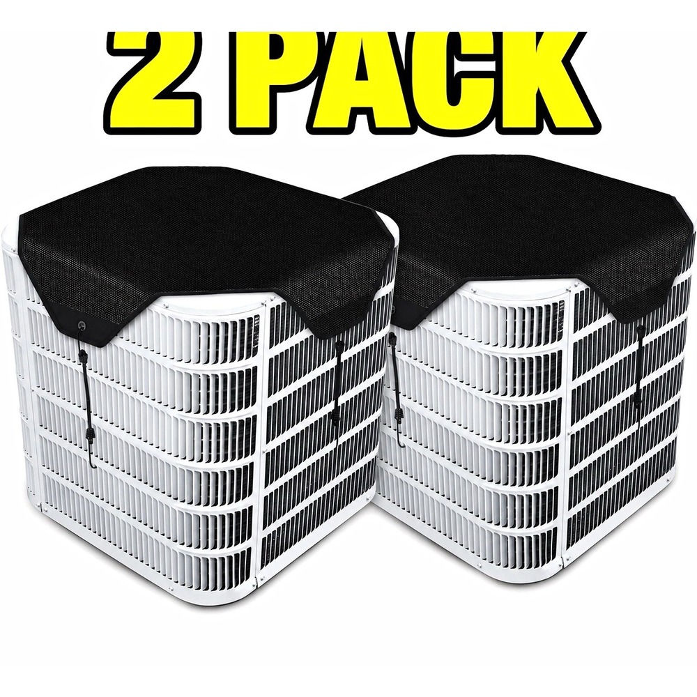 2 Pack Air Conditioner Cover, 28 x 28, 600D Fabric, Waterproof UV, Bungee [D]
